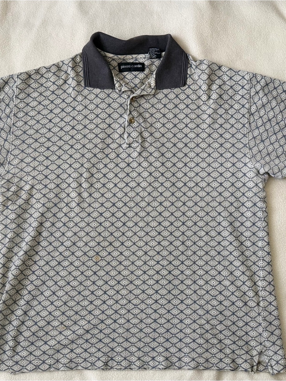 Vintagе Pierre Cardin Geometric Print Polo Shirt – Size L